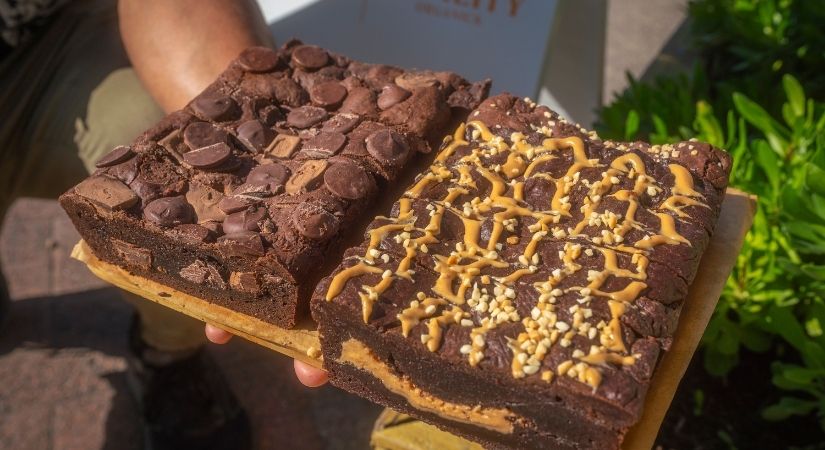 chocolate brownie at the best vegan cafe in tauranga - vitality kitchen